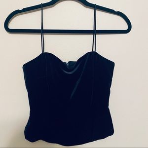 Donna Morgan Petite Black Velvet Corset Tank Top